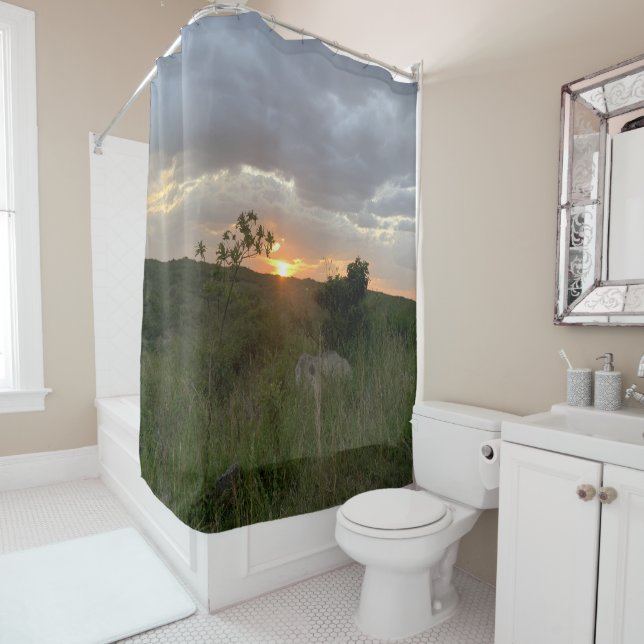African Sunset Shower Curtain (In Situ)