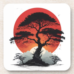 African Sunset Tree Coaster