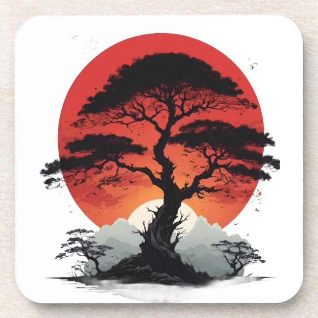 African Sunset Tree Coaster (Front)