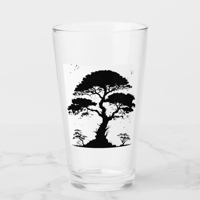 African Sunset Tree Glass (Front)