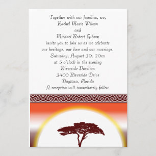 African Sunset Wedding Invitation