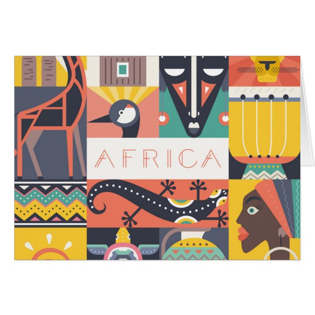 African Symbolic Art Collage (Front Horizontal)