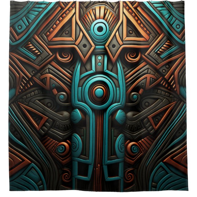 African Symmetry: Echoes of Ancestors Shower Curtain (Front)