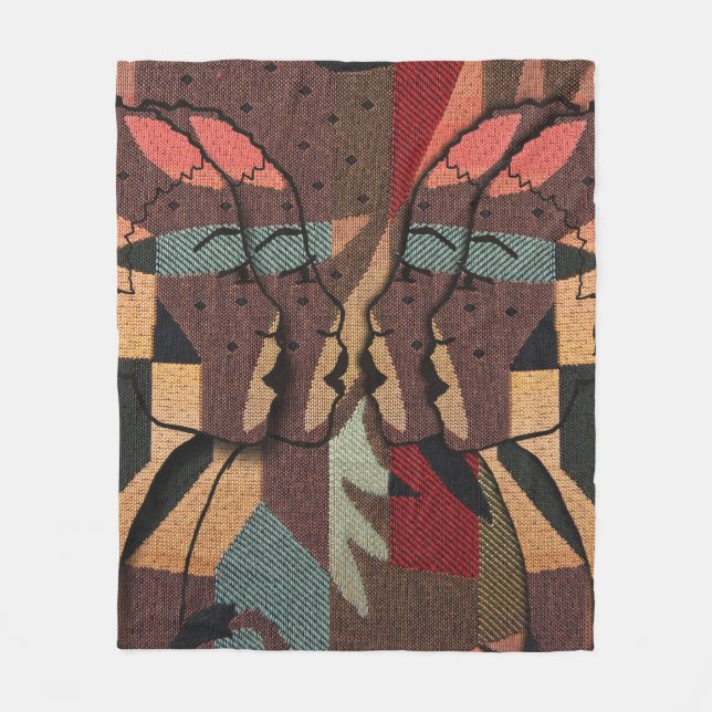 African Tapestry Fleece Blanket (Front)
