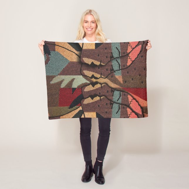 African Tapestry Fleece Blanket (In Situ)