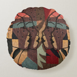 African Tapestry Round Cushion