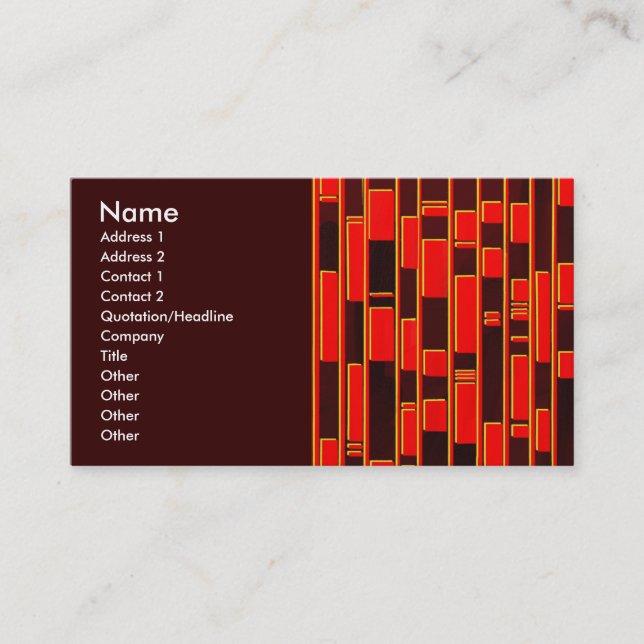 African Textile Inspired Abstract Business Card (Front)