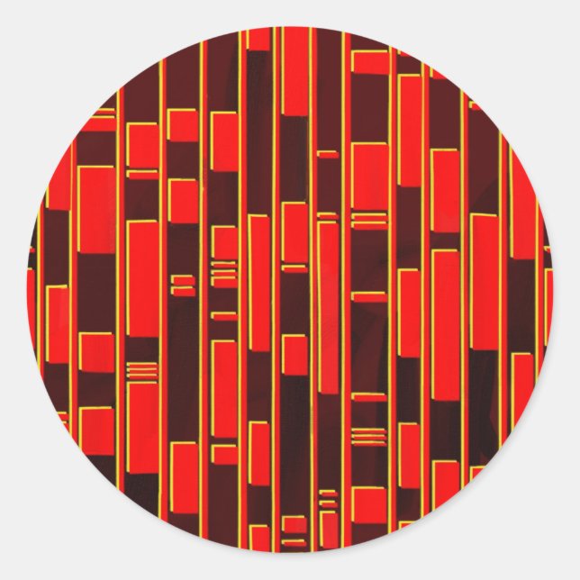 African Textile Inspired Abstract Classic Round Sticker (Front)