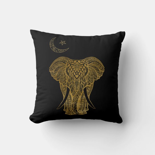 African theme - Elephant w/ moon and star cushion (Front)