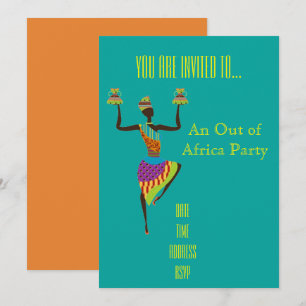 African themed Out of Africa party Invitation