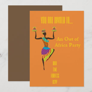 African themed Out of Africa party Invitation