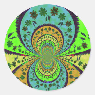 African Traditional Colours Kaleidoscope Floral Ar Classic Round Sticker