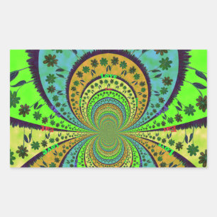 African Traditional Colours Kaleidoscope Floral Ar Rectangular Sticker