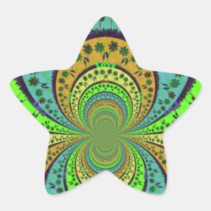 African Traditional Colours Kaleidoscope Floral Ar Star Sticker