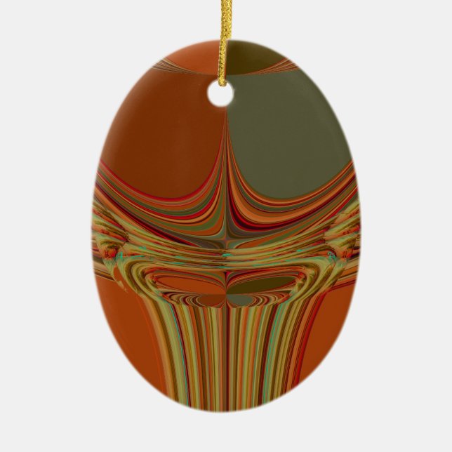 African Traditional Earth Contemporary Art Print   Ceramic Tree Decoration (Front)