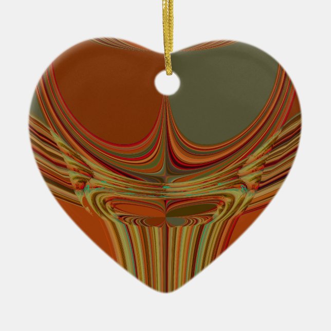 African Traditional Earth Contemporary Art Print   Ceramic Tree Decoration (Front)