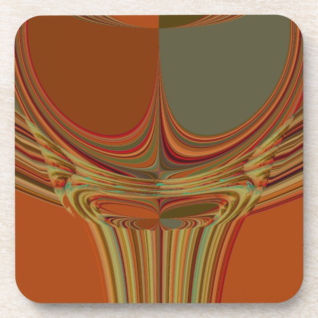 African Traditional Earth Contemporary Art Print   Coaster (Front)