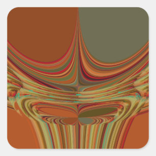 African Traditional Earth Contemporary Art Print   Square Sticker