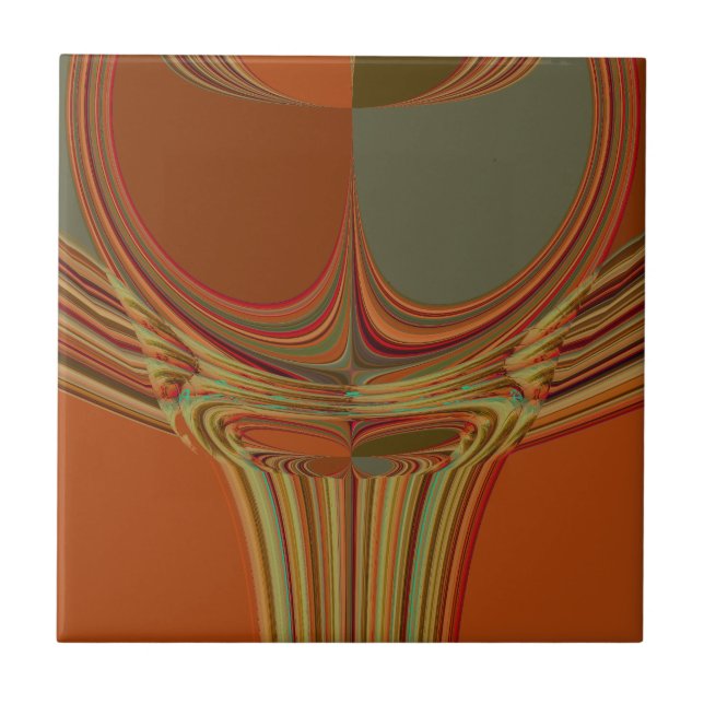 African Traditional Earth Contemporary Art Print   Tile (Front)