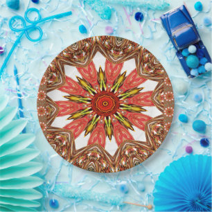 African  traditional edgy pattern art design paper plate