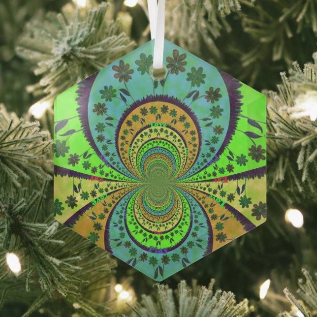African Traditional Hakuna Matata Colors.png Glass Tree Decoration (Insitu)