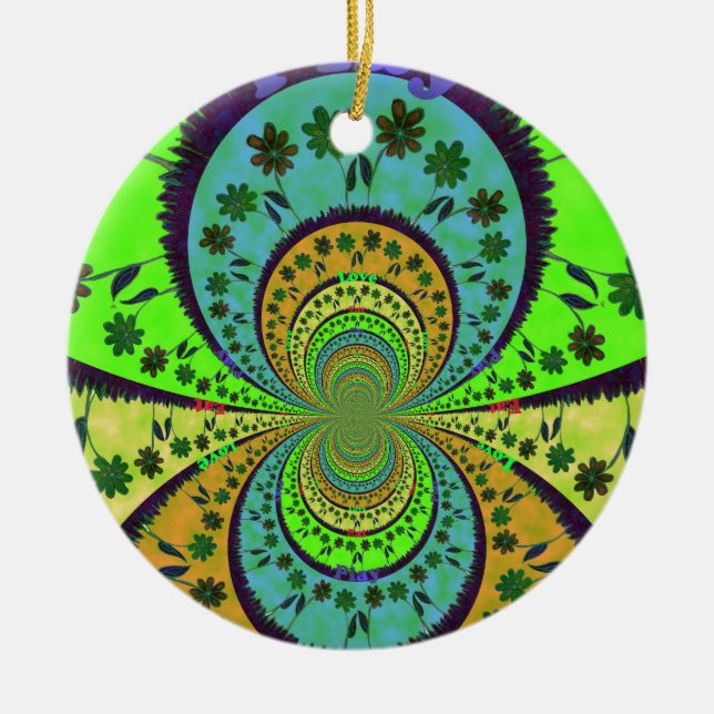 African Traditional Hakuna Matata Colours.png Ceramic Tree Decoration (Front)