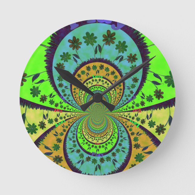 African Traditional Hakuna Matata Colours.png Round Clock (Front)