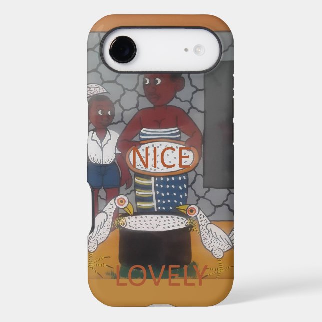 African Traditional Homestead Lifestyle Art Print (Back)