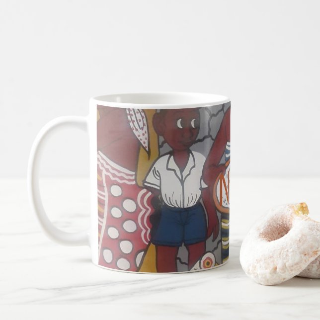 African Traditional Homestead Lifestyle Coffee Mug (With Donut)