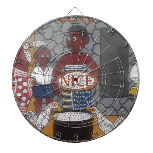 African Traditional Homestead Lifestyle Dartboard (Front)
