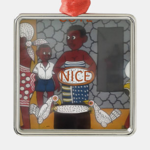 African Traditional Homestead Lifestyle Metal Tree Decoration