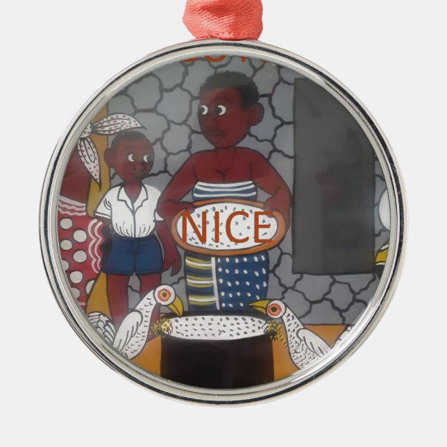 African Traditional Homestead Lifestyle Metal Tree Decoration (Front)