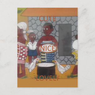 African Traditional Homestead Lifestyle Postcard