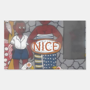 African Traditional Homestead Lifestyle Rectangular Sticker