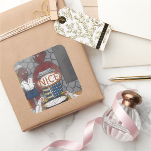 African Traditional Homestead Lifestyle Square Sticker