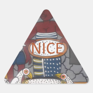 African Traditional Homestead Lifestyle Triangle Sticker