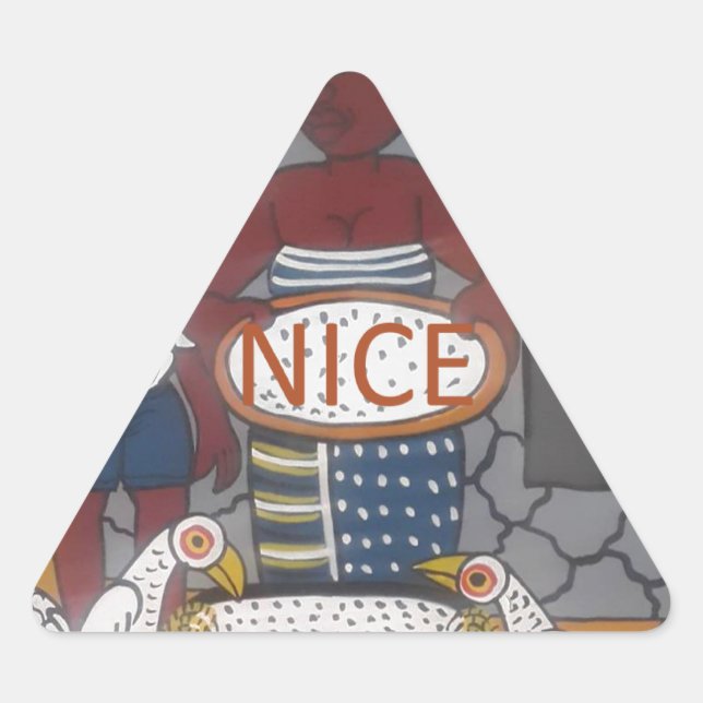 African Traditional Homestead Lifestyle Triangle Sticker (Front)