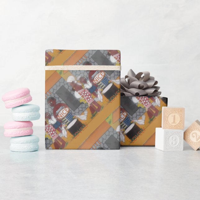 African Traditional Homestead Lifestyle Wrapping Paper (Baby Shower)