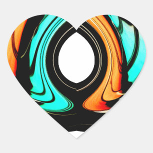 African Traditional Pattern Art Print Heart Sticker