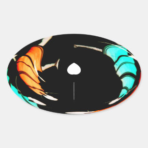 African Traditional Pattern Art Print Oval Sticker