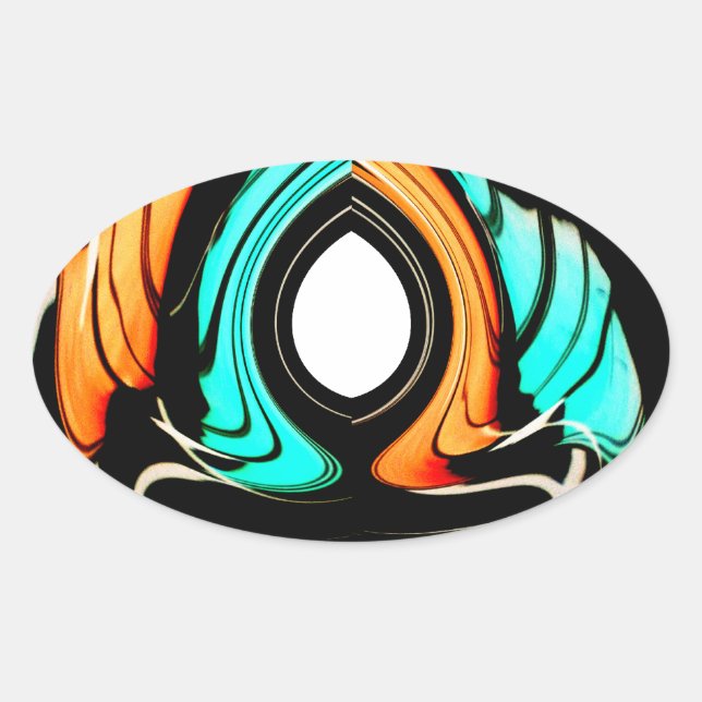 African Traditional Pattern Art Print Oval Sticker (Front)