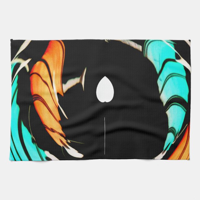 African Traditional Pattern Art Print Tea Towel (Horizontal)