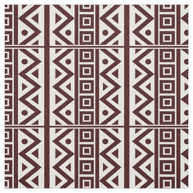 African Traditional Style Seamless Brown Pattern Fabric (Swatch)