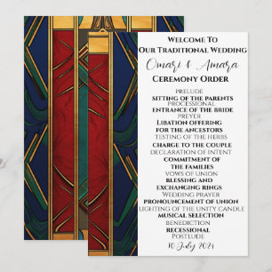 African Traditional Wedding Program Holiday Card