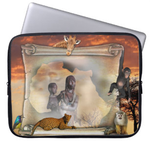 African travels laptop sleeve