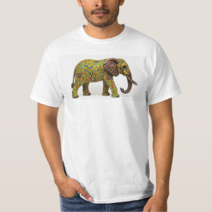 African Tree Design In White T-Shirt