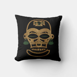 African tribal Abstract tattoo face Cushion