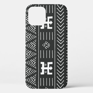 African Tribal Art: Geometric Black & White iPhone 12 Case