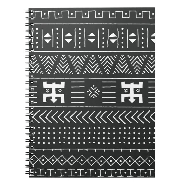African Tribal Art: Geometric Black & White Notebook (Front)