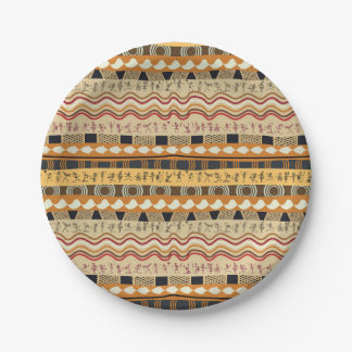 AFRICAN TRIBAL ART PAPER PLATE